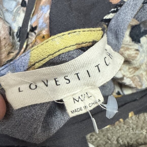 Love Stitch Dress Multicolored Floral Short Sleeve Women’s Size Medium/Large - Picture 9 of 11